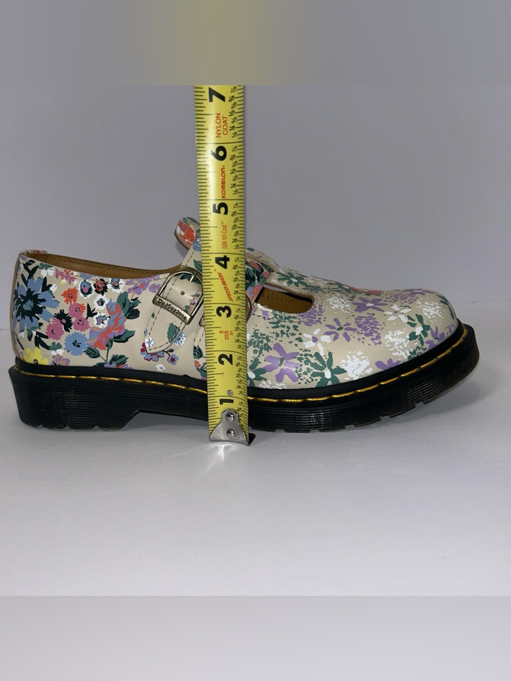 Dr. Martens Mary Jane Shoes 8065 Women’s 10 Floral Print Parchment Double Buckle - Picture 9 of 9